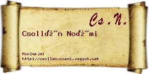 Csollán Noémi névjegykártya